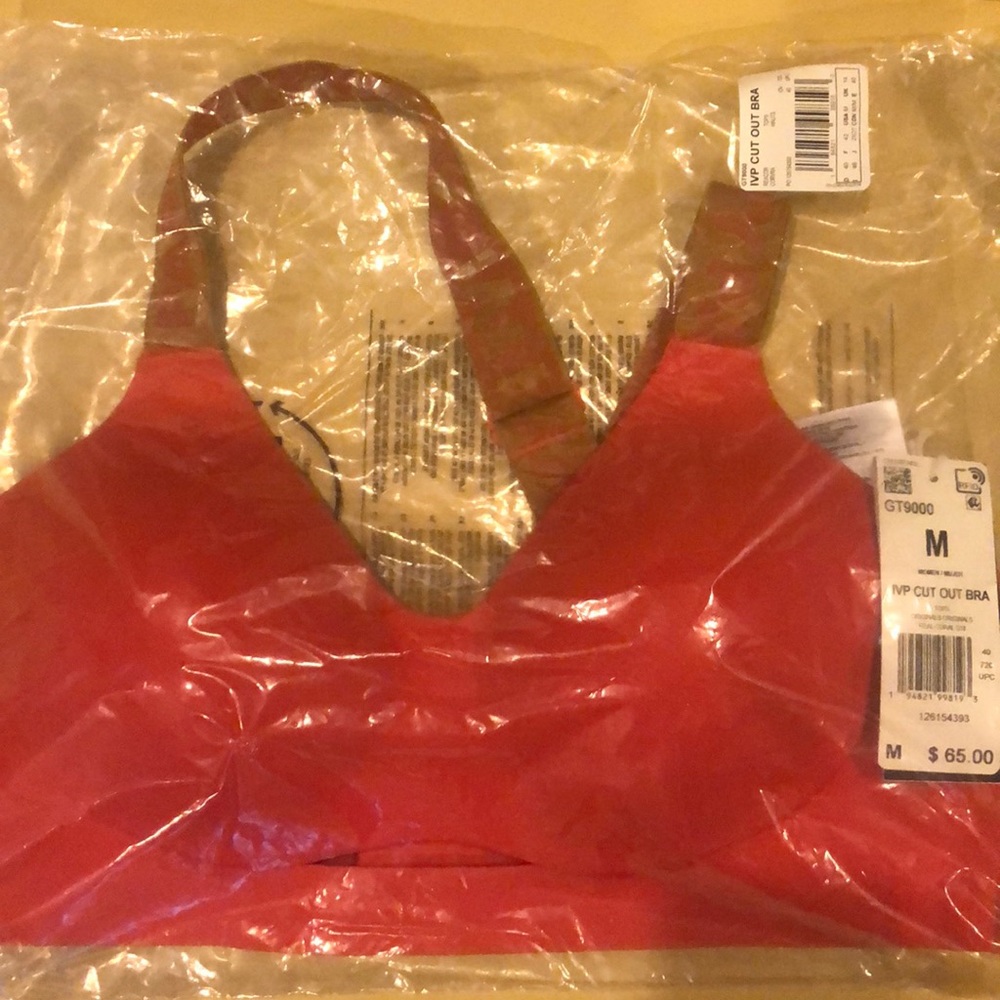 Adidas x Ivy Park Cut Out Bra in Coral